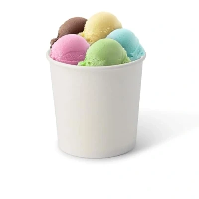 Afbeelding van GREENBOX Lot de 50 coupes à glace, en carton, 300 ml, jetables, sans plastique et biodégradables, emporter