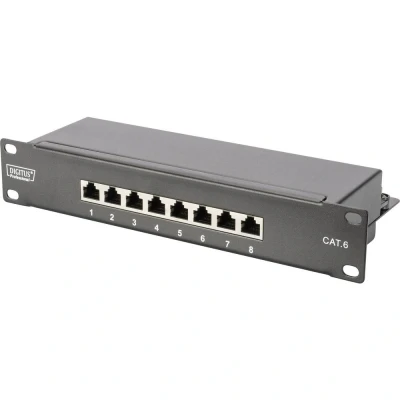 Afbeelding van Digitus DN 91608S 8 poorten Netwerkpatchpaneel 254 mm (10) CAT 6 1 HE Zwart