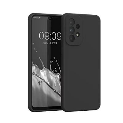 Afbeelding van kwmobile telefoonhoesje geschikt voor Samsung Galaxy A33 5G Hoesje met siliconen coating Smartphone case in zwart