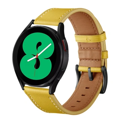 Afbeelding van Garmin Forerunner 255 lederen bandje Geel Kunstleer