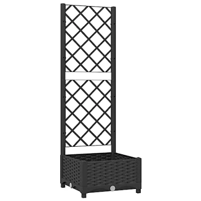 Afbeelding van vidaXL Plantenbak met klimrek, zwart, 40 x 121,5 cm, PP