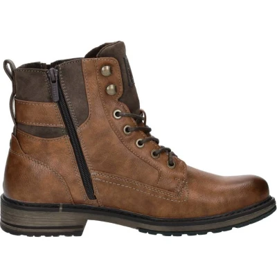 Afbeelding van Mustang Veterschoenen Hoog Cognac Maat 41
