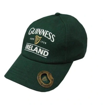 Afbeelding van Guinness Honkbalpet met geïntegreerde flesopener Green Harp fles, groen, één maat, Groen