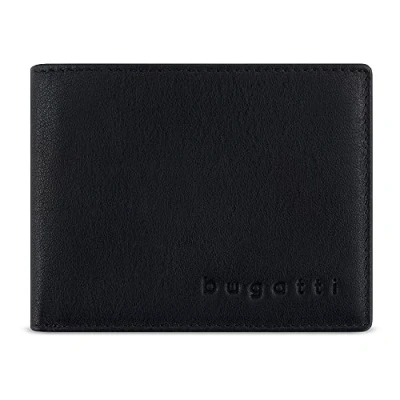 Afbeelding van bugatti Lima Mini portemonnee voor heren, leer, kleine horizontale portemonnee, zwart