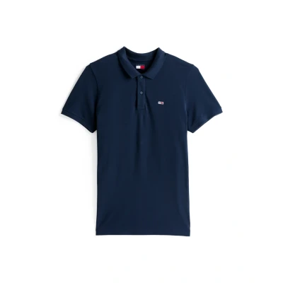 Afbeelding van Tommy Jeans SLIM Placket Poloshirt, Heren, Maat: 56, Dark night navy