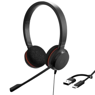 Afbeelding van Jabra Evolve 20 Headset Bedraad Hoofdband Kantoor/callcenter USB Type C / A Zwart