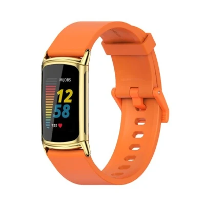 Afbeelding van FitBit Charge 5 &amp; 6 Extra soft siliconen bandje Oranje