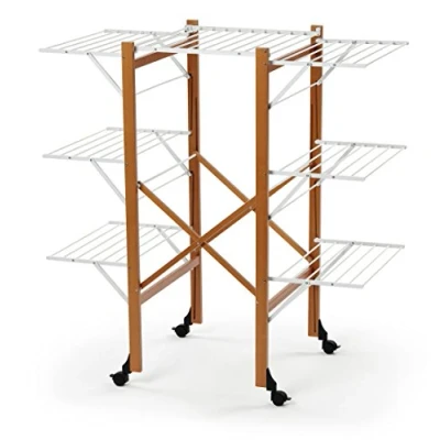 Afbeelding van Arredamenti Italia AR_IT 602 ACQUILONE droogrek, uittrekbaar, opvouwbaar, massief beukenhout, 137 x 132 68 cm, met 25 m droogoppervlak