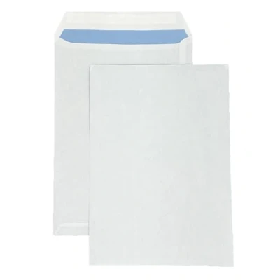 Afbeelding van PAKNOR® 50 stuks witte verzendenveloppen DIN C4 229 x 324 mm 90 g zonder venster rechte klep zelfklevende sluiting grote letters A4 bruin zakelijke enveloppen (wit,