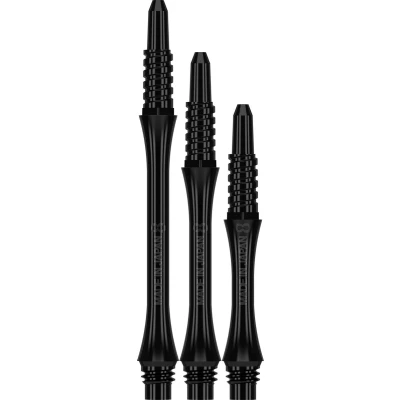 Afbeelding van 8 Flight Slim Black Fixed Dart Shafts