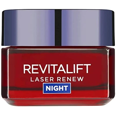 Afbeelding van L&#039;Oréal Paris Laser Renew Anti aging nachtcrème, drievoudige werking, vermindert rimpels, hydrateert en stimuleert de glans van huid, pro retinol, hyaluronzuur vitamine C, 50 ml