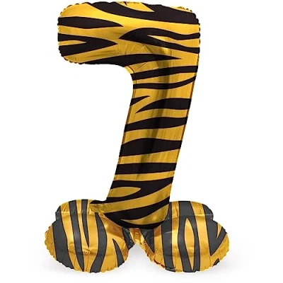 Afbeelding van Folat Staande folieballon Cijfer 7 Tiger Chic 72 cm