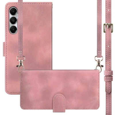 Afbeelding van imoshion Hoesje Geschikt voor Samsung Galaxy A35 met Pasjeshouder Bookcase koord Roze