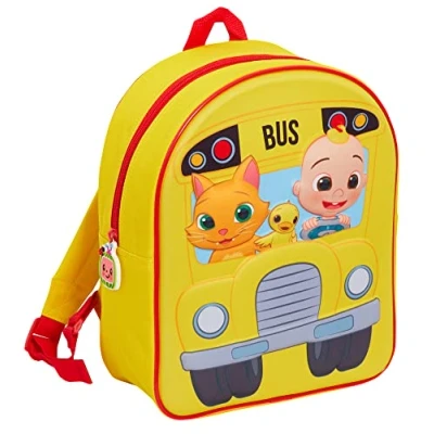 Afbeelding van CoComelon Kinderrugzak 3D wielen op de bus Speelgoedtas voor jongens en meisjes Lunchtas Reisrugzak Vakantierugzak, Geel.