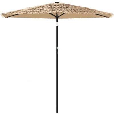 Afbeelding van Parasol met LED&#39;s en stalen paal 268x268x226 cm bruin
