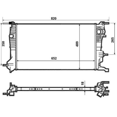 Afbeelding van NRF 53965 Radiateur Aluminium 650 470 18 Koelribben mechanisch gelast RENAULT: Modus / GRAND Modus, MEGANE 3, SCENIC 3