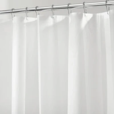 Afbeelding van iDesign Douchegordijn van stof, schimmelbestendig badgordijn polyester in de afmetingen 183,0 cm x cm, waterdicht, vorstgrijs
