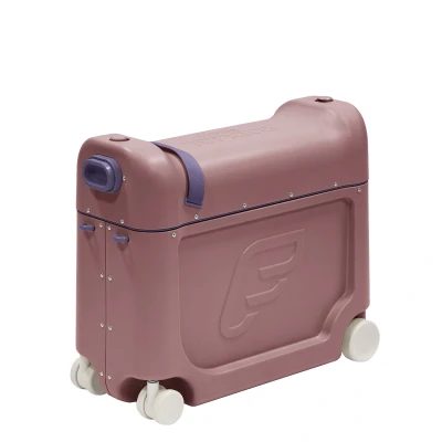 Afbeelding van Stokke JetKids BedBox Koffer en luchtstoelbed, zodat je kind ontspannen in het vliegtuig kan zitten slapen, goedgekeurd door veel luchtvaartmaatschappijen, voor, Hazy Lilac, Vakantie