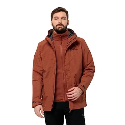 Afbeelding van Jack Wolfskin Altenberg 3IN1 Outdoorjas, Heren, Maat: Small, Carmine
