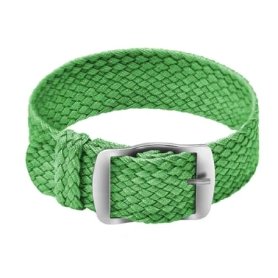 Afbeelding van Ullchro Horlogebandje, van nylon, uniseks, met roestvrijstalen zilveren gesp, groen, 22mm, Riemen.