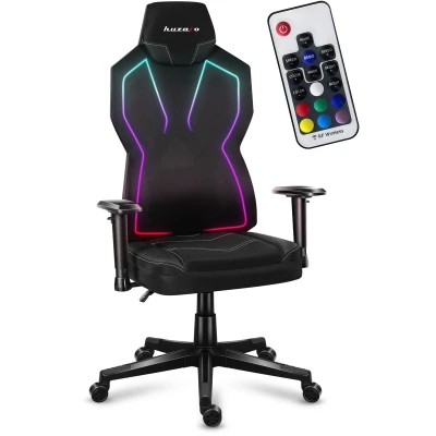Afbeelding van Huzaro Fotel gamingowy Combat 6.2 Black RGB, Gaming stoel, Zwart