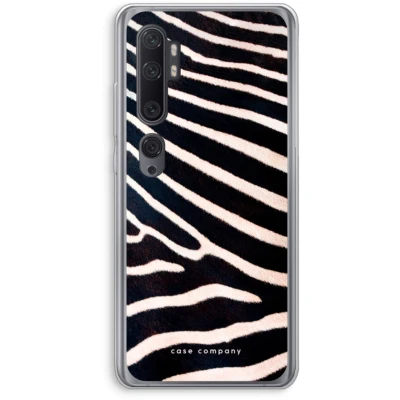 Afbeelding van Case Company® hoesje geschikt voor Xiaomi Mi Note 10 Zebra Soft Cover Telefoonhoesje Bescherming aan alle Kanten en Schermrand
