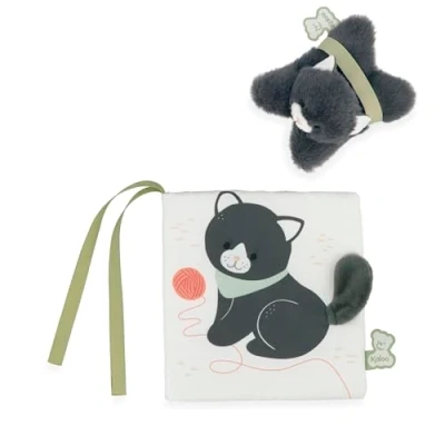 Afbeelding van KALOO Denkboek kat Zweden thuis + mini knuffeldier visueel ontdekkingsboek meerkleurig 14 cm vanaf de geboorte K224013
