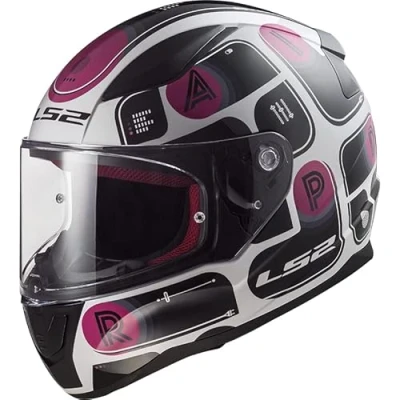 Afbeelding van LS2 FF353 Rapid Helm Brick glans zwart roze