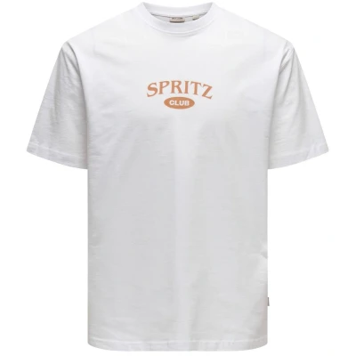 Afbeelding van ONLY &amp; SONS ONSSPRITZ ITALY RLX SS TEE Heren T shirt Bright White Spritz Club