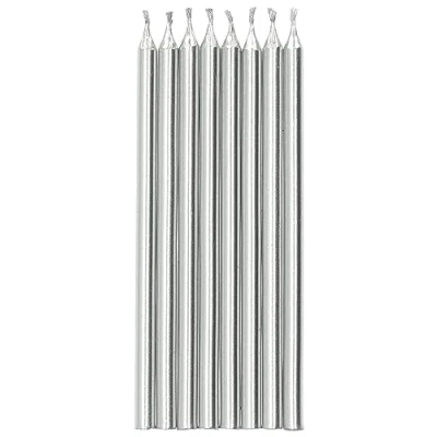 Afbeelding van Folat Kaarsjes Zilverkleurig 10 cm (24 stuks)