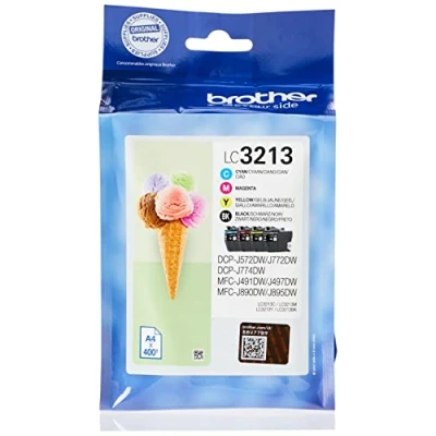 Afbeelding van Brother inktcartridge, 400 pagina&#039;s, OEM LC 3213VAL, 4 kleuren inktcartridge