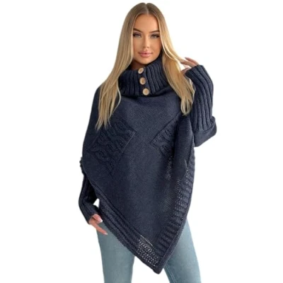 Afbeelding van Mississhop Gebreide poncho voor sweatshirt, Beige