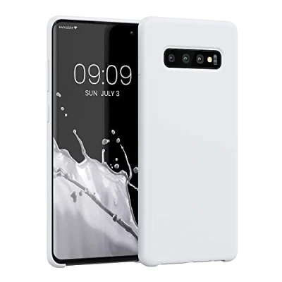 Afbeelding van kwmobile telefoonhoesje geschikt voor Samsung Galaxy S10 Plus / S10+ Hoesje met siliconen coating Smartphone case in mat wit