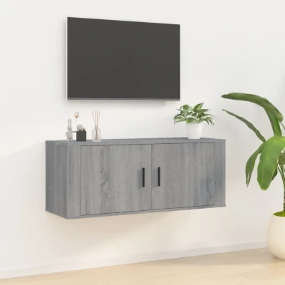 Afbeelding van Tv wandmeubel 100x34,5x40 cm grijs sonoma eikenkleurig