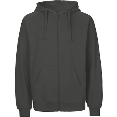 Afbeelding van Fairtrade Men&#039;s Zip Hoodie met capuchon Charcoal S