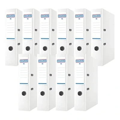 Afbeelding van OFFICER PRODUCTS 10 stuks ordners, DIN DONAU 7,5 cm, PP kunststof omslag, wit