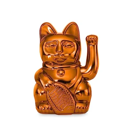 Afbeelding van DONKEY Lucky Cat Cosmic Edition Mars Shiny Copper Maneki Neko 15 cm in geschenkverpakking