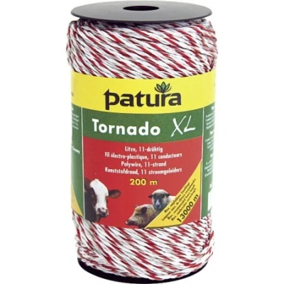 Afbeelding van Tornado xl kunststofdraad wit rood 200 meter