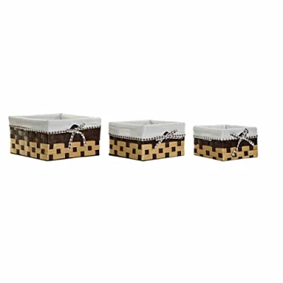 Afbeelding van Basket spelset DKD Home Decor Badkamers Linnen Vezel Traditioneel (3 pcs)