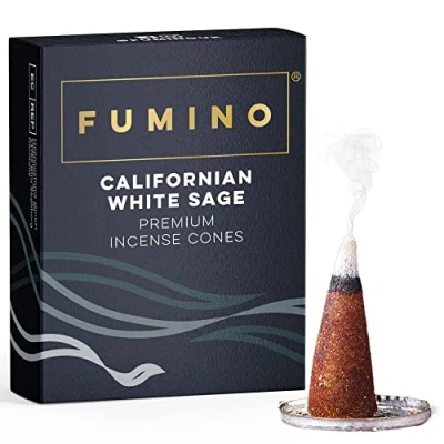 Afbeelding van Fumino® Masala Agarbatti Joss Wierookkegels met Californische witte salie voor ontspanning en meditatie, woondecoratie woondecoratie, 20 stuks