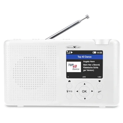 Afbeelding van Reflexion TRA23i/WH Internetradio Internet, DAB+, DAB, VHF (FM) Bluetooth, Internetradio, FM Oplaadbaar Wit