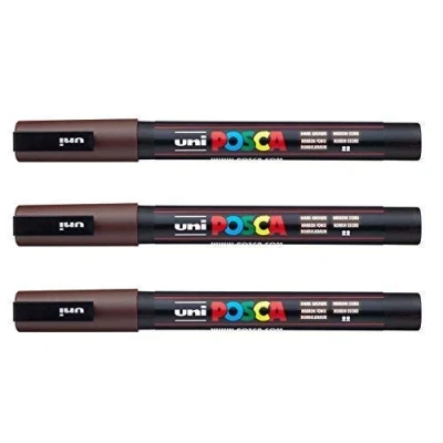 Afbeelding van POSCA Uni Ball PC 3m Opbergdozen, donkerbruin, 3 stuks