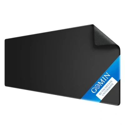 Afbeelding van GOMIN muismat XXL 900 x 400 mm gaming antislip genaaide randen verbetert snelheid en precisie, bureauonderlegger voor pc, laptop, thuiskantoor kantoor zwart
