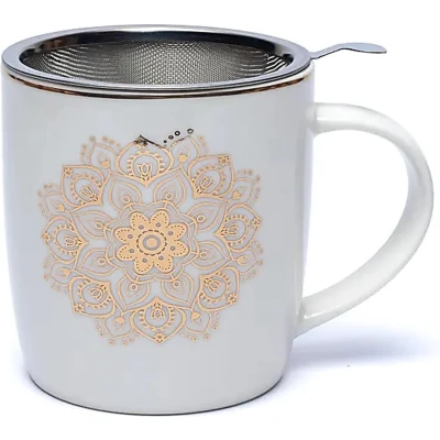 Afbeelding van Theemok set Mandala wit