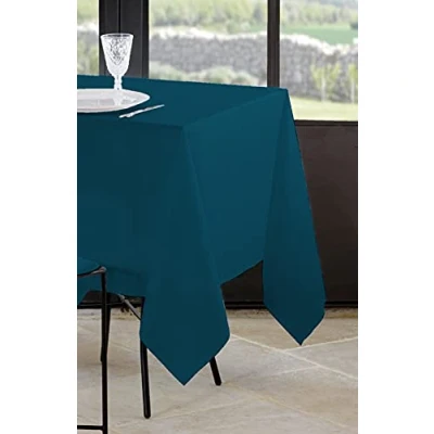 Afbeelding van stof Textiles Tafelkleed 145 x 240 cm zeeblauw Eettafel tafellakens polyester tafel dekken nette afwerking