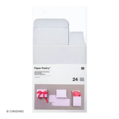 Image de Boîtes cadeau Calendrier de l&#039;Avent Paper Poetry Blanches 24 pcs