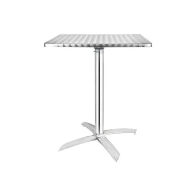 Afbeelding van Bolero vierkante aluminium klaptafel met RVS blad 60cm
