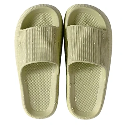 Afbeelding van HSHAPAY Pantoffels voor dames en heren, antislip, licht, open teen, sneldrogend, extra dikke sandalen, Groen
