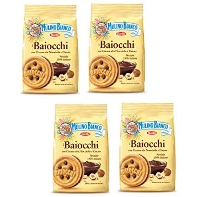 Afbeelding van Mulino Bianco: &quot;I Baiocchi&quot; koekjes met hazelnootcrème en cacao, 260 g, 4 stuks