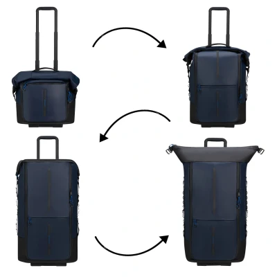 Afbeelding van Samsonite Ecodiver Foldable Duffle/Wheels 4 IN 1 blue nights Reistas